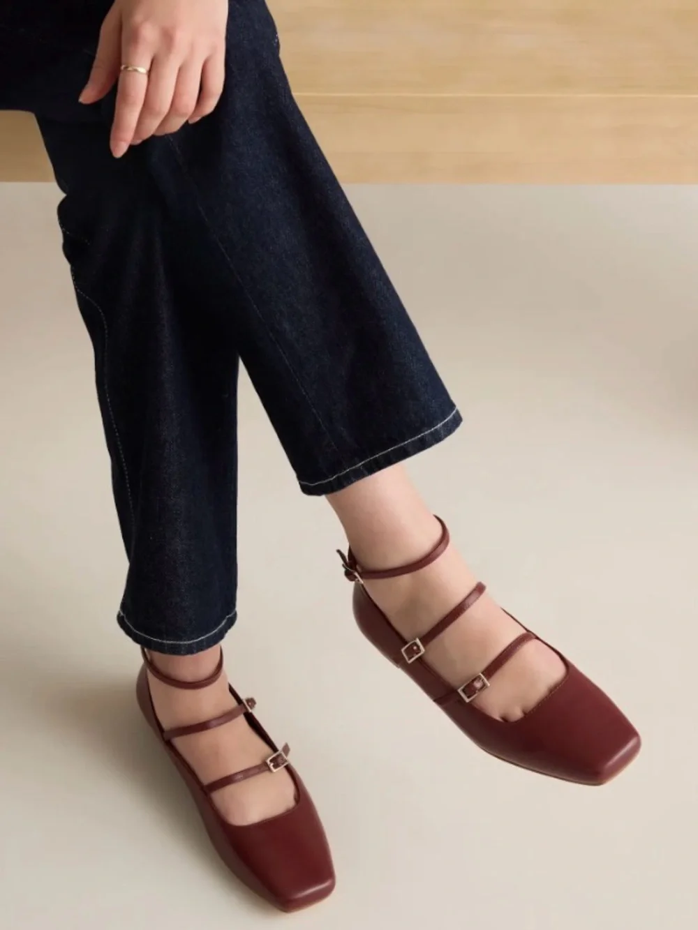Quince Italian Leather Strappy Ballet Flat